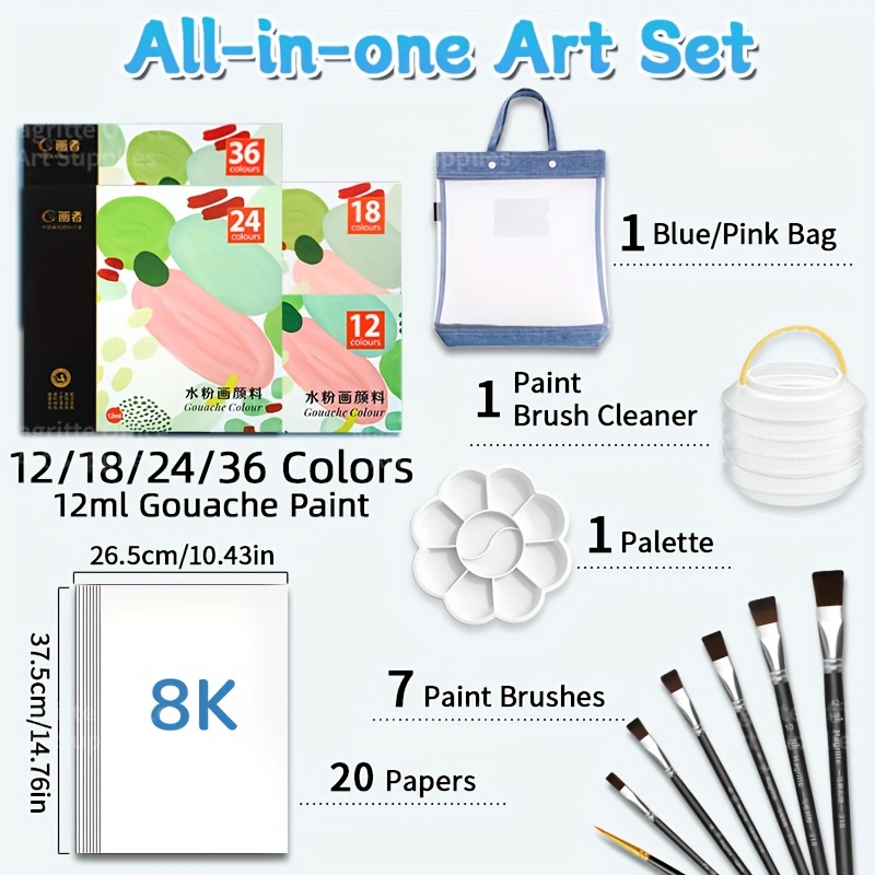 Back to School 42/48/54/66 pcs - Gouache Paint Set recension och pris