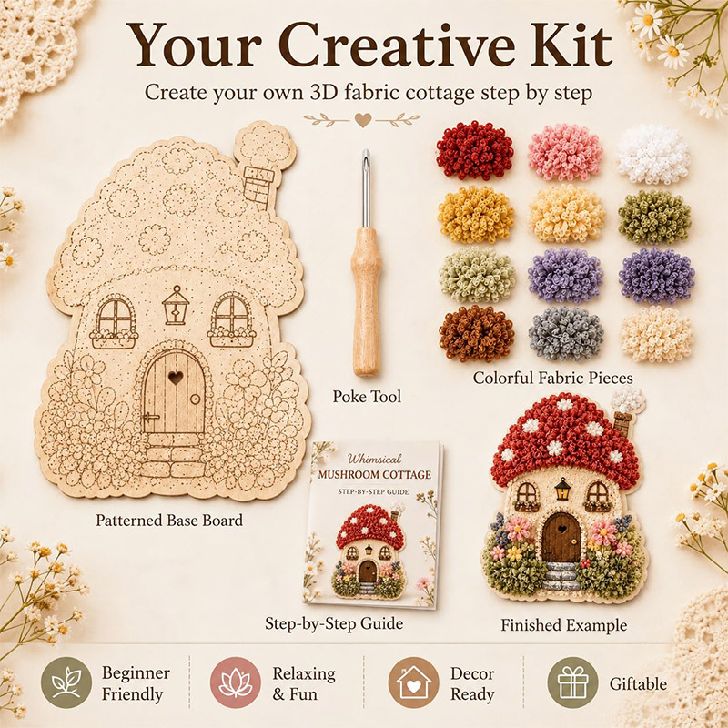 3D Mushroom House Poke Art DIY - Art Craft Kit recension och pris