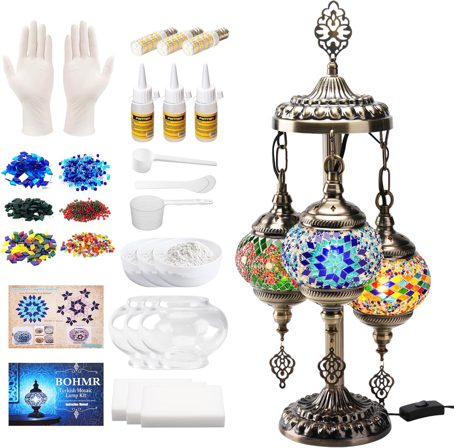 DIY 3 Globe Turkish Mosaic Lam - Art Craft Kit recension och pris