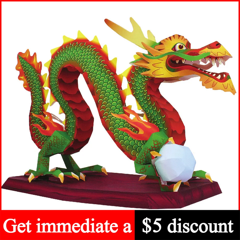Chinese Dragon Loong Handmade  - Art Craft Cardboard recension och pris